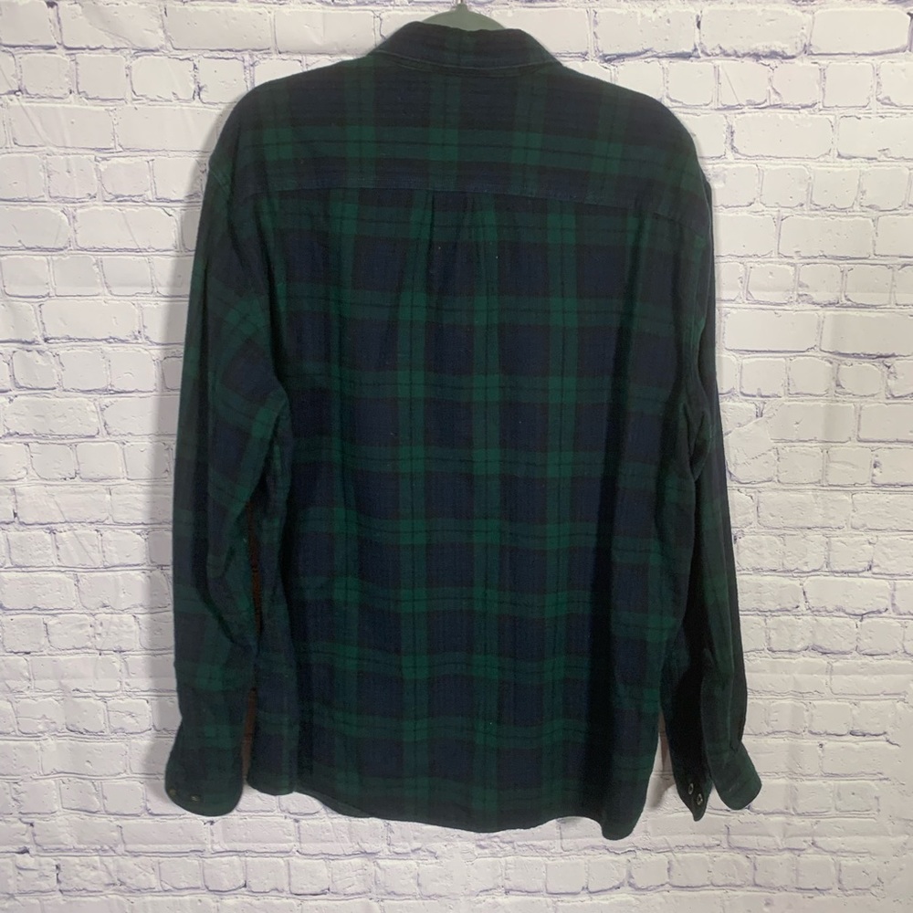 L.L.Bean Mens Traditional Fit Plaid Flannel Button Down Blue Green Sz XL Cotton - Picture 4 of 4